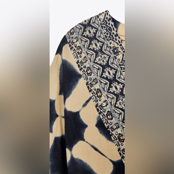 Zara Printed Caftan Maxi Dress – Sequin Detail – XS-S – NWT - Picture 2 of 15